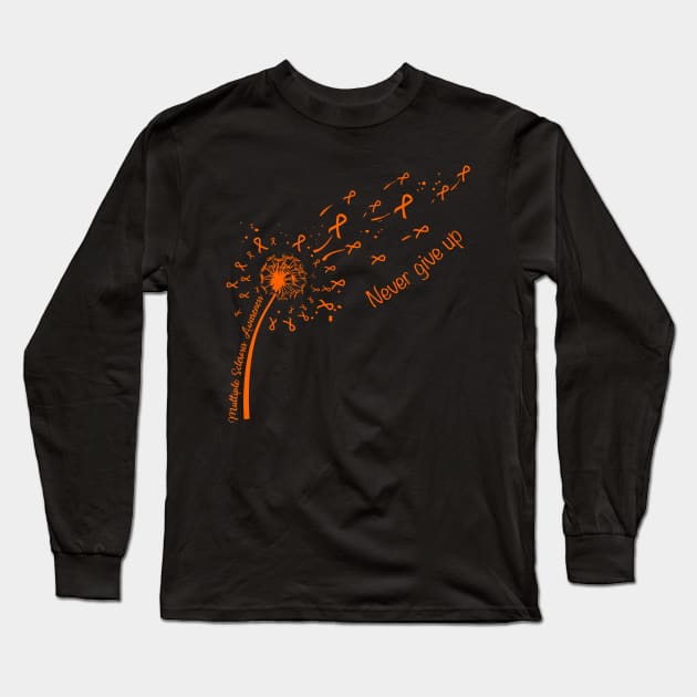 Multiple Sclerosis Awareness Never give up Long Sleeve T-Shirt by Elliottda